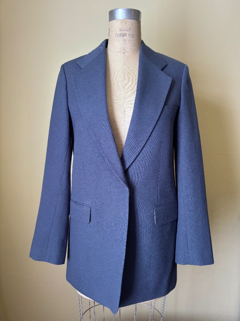 BOONTHESHOP Korean Designer VIRGIN WOOL Peacoat Coat Blazer SLIT BACK XS 0 2